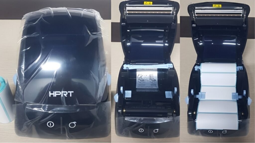 Người dùng kiểm tra các bộ phận của máy in HPRT trước khi tiến hành cài đặt với máy tính