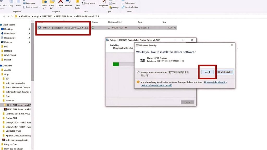 Giao diện tải driver máy in HPRT từ trang chủ nhà sản xuất