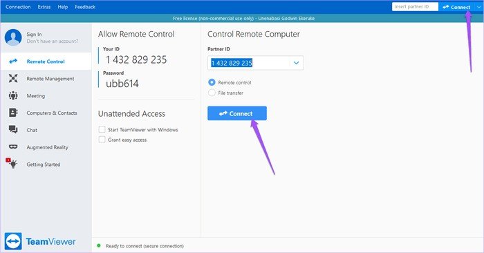 Kết nối với máy tính từ xa thông qua TeamViewer để chuẩn bị in tài liệu