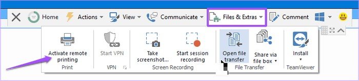 Kích hoạt tính năng in từ xa trong phiên kết nối TeamViewer
