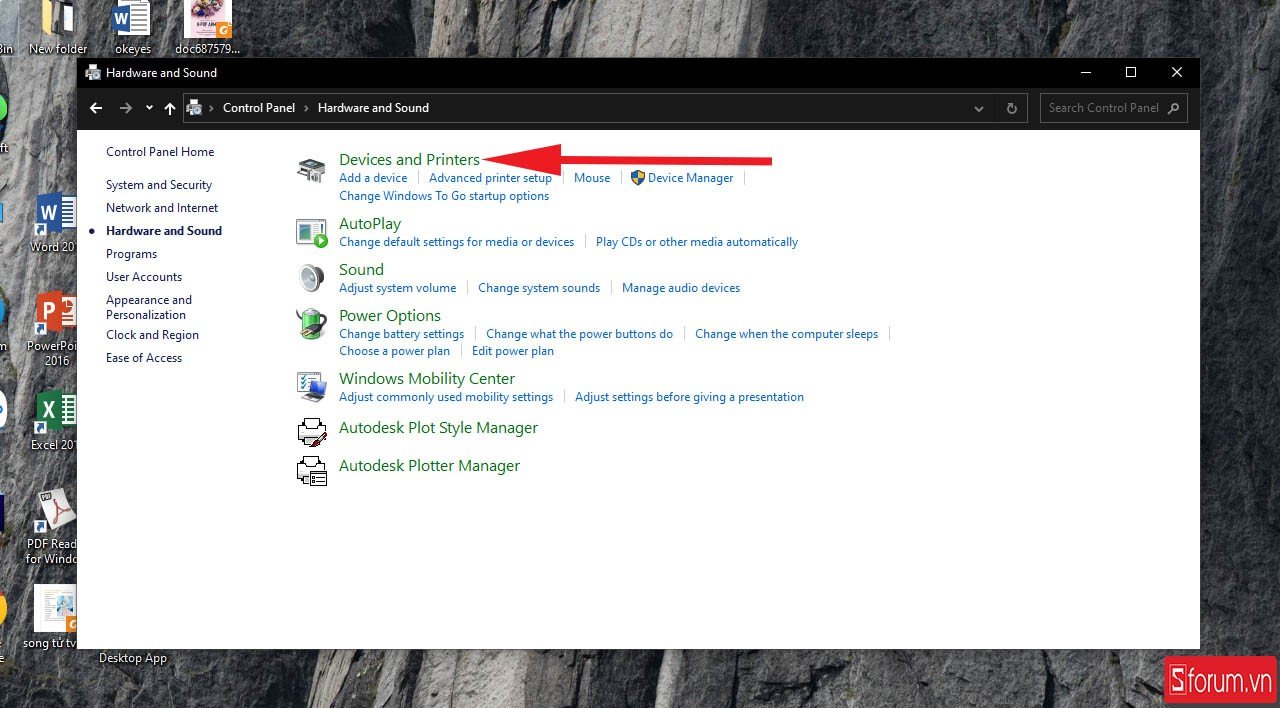 Chọn Add a printer trong Devices and Printers để bắt đầu cài đặt máy in