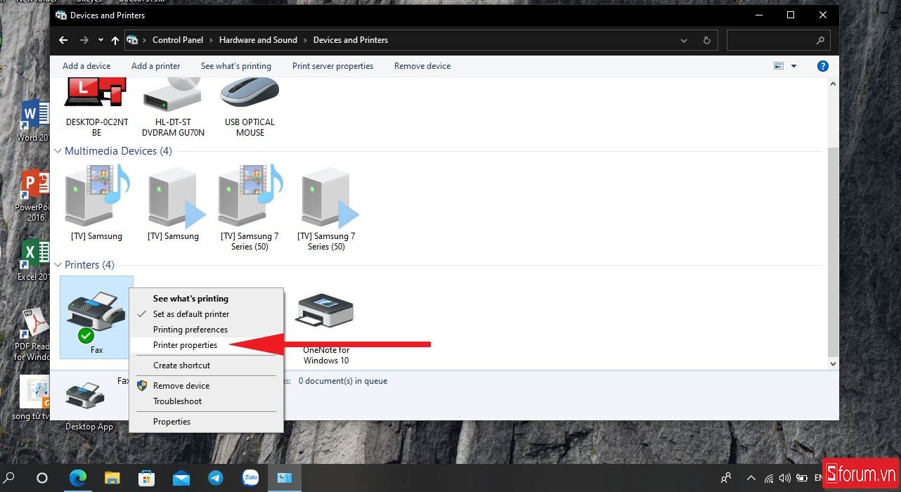 Thiết lập Printer Properties cho máy in chia sẻ