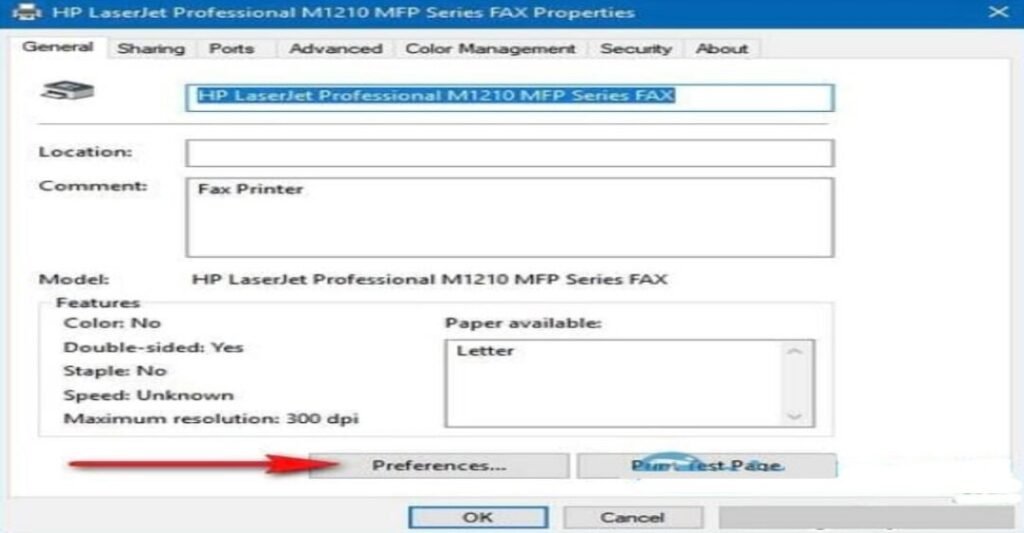 Chọn máy in HP cần thiết lập trong Devices and Printers