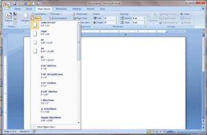 Giao diện Word 2007 khi chuẩn bị dàn trang in sách