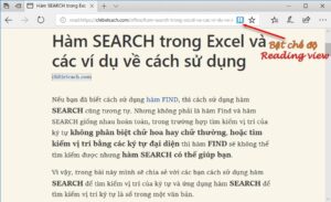 Trang web hiển thị ở chế độ đọc giúp loại bỏ các yếu tố thừa