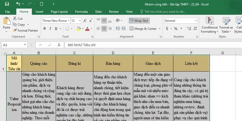 Chọn và bôi đen toàn bộ vùng dữ liệu trong file Excel mà bạn muốn thực hiện cách in lật mặt giấy