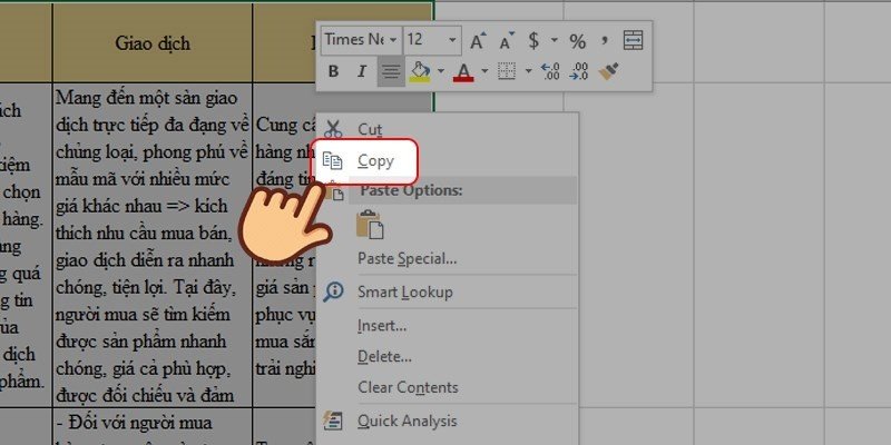 Sao chép vùng dữ liệu Excel để dán sang Word phục vụ việc in hai mặt thủ công