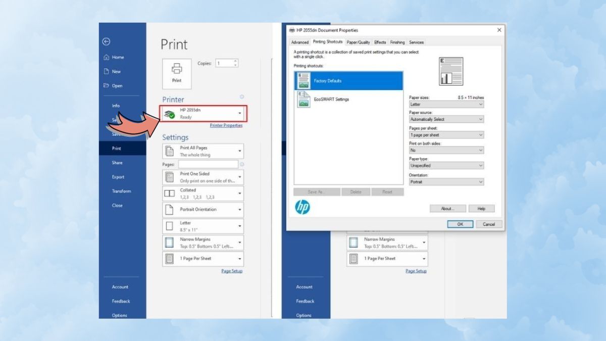 Hướng dẫn cách in 2 mặt máy in HP LaserJet Pro M203dn