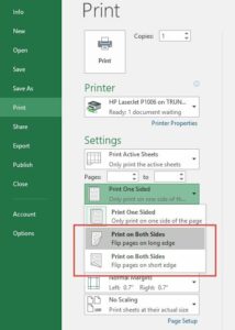 Cách in hai mặt trong Excel 2007 đơn giản
