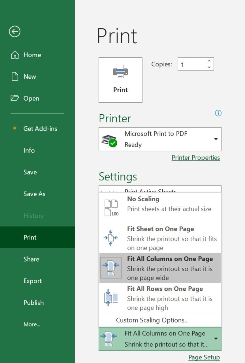 Thiết lập tùy chọn in 2 trang excel trên cùng 1 mặt giấy A4