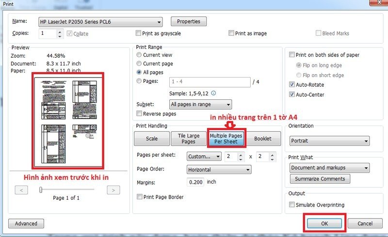 Thiết lập in nhiều trang tính Excel trên cùng một mặt giấy tối ưu