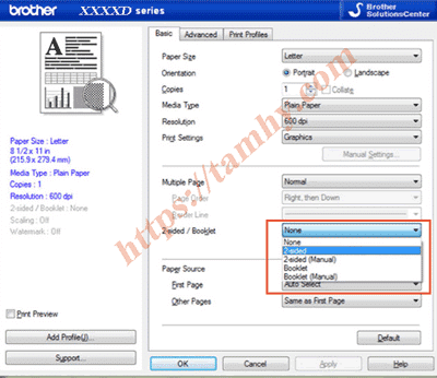 Cách in 2 mặt máy in Brother MFC-L2700DW
