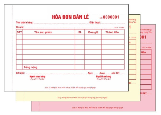 Mẫu hóa đơn bán hàng thể hiện các thông tin cần thiết và nhấn mạnh sự phù hợp với mục đích sử dụng