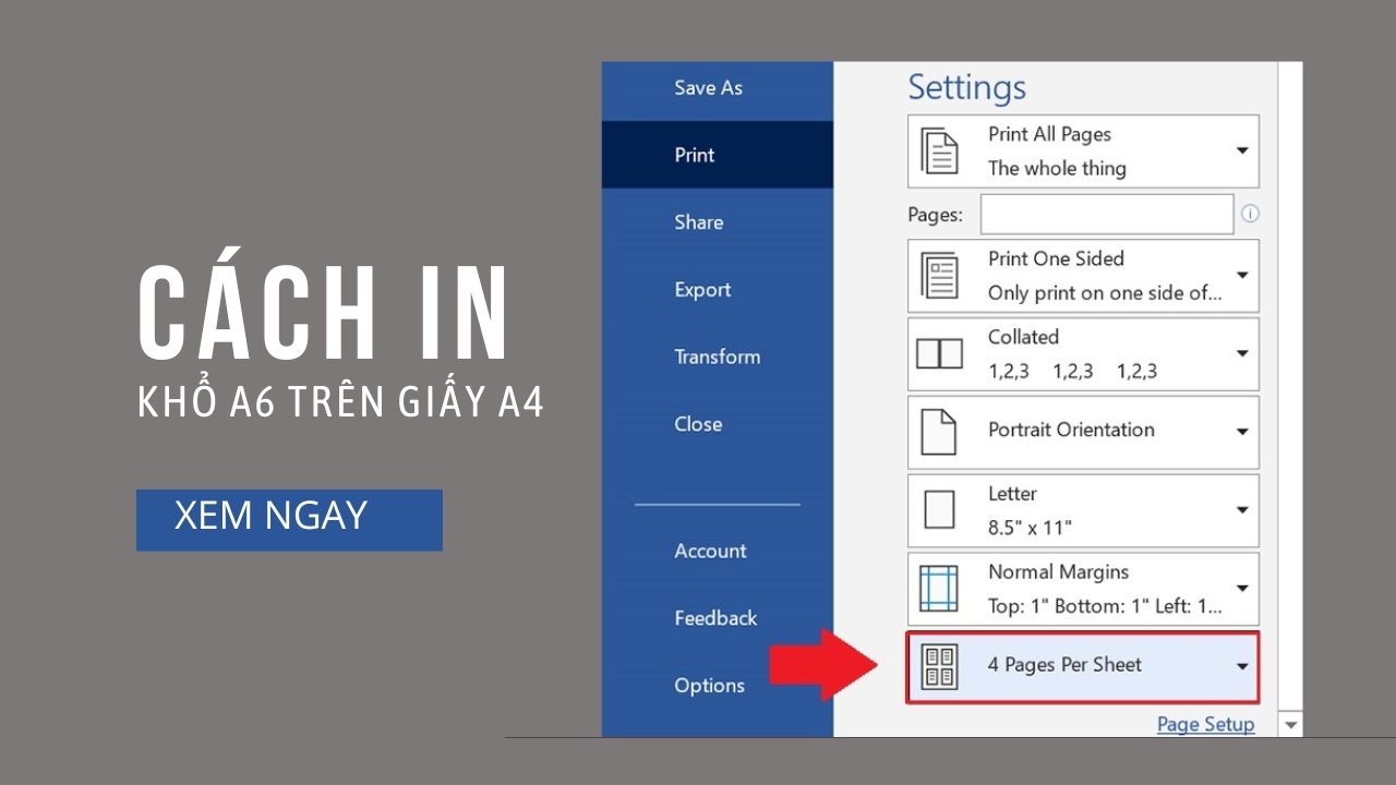 Hướng dẫn cách in ngang khổ giấy A4 trong PDF
