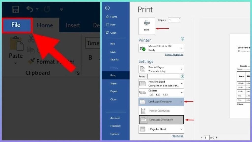 Chọn Print trong menu File của Word 2003