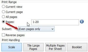 Chọn Even pages only để hoàn tất in trang chẵn cho file PDF hai mặt
