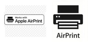 Logo AirPrint của Apple minh họa công nghệ in không dây từ iPhone