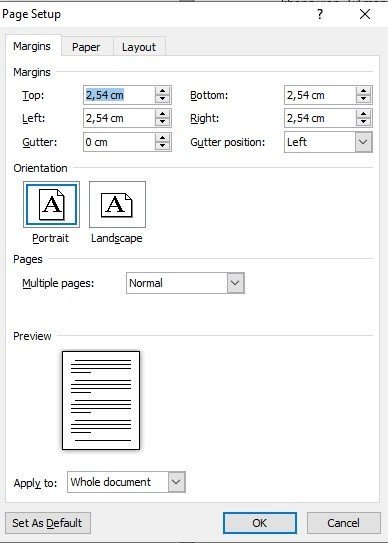 Thay đổi lề trang trong Word để in tràn lề