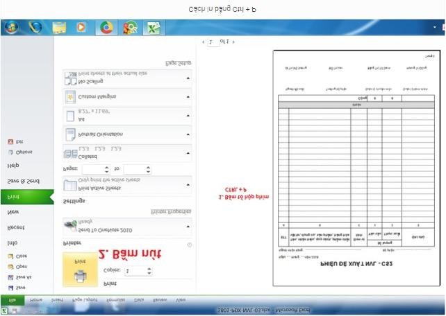 Sử dụng tổ hợp phím Ctrl + P để mở hộp thoại in trên Windows 10