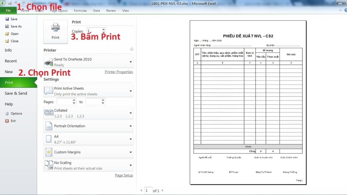 Thao tác chọn lệnh Print từ menu File để in tài liệu hoặc hình ảnh nhanh chóng