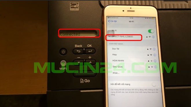 Màn hình điện thoại yêu cầu nhập mật khẩu Wi-Fi Direct