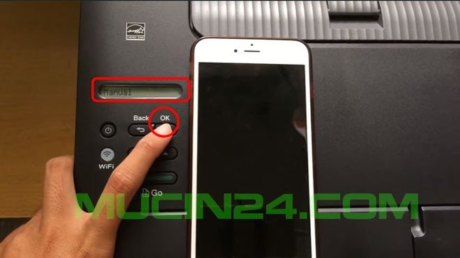 Tìm và chọn Wifi direct trên máy in