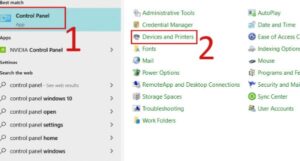 Truy cập Control Panel để bắt đầu chia sẻ máy in trên Windows 10