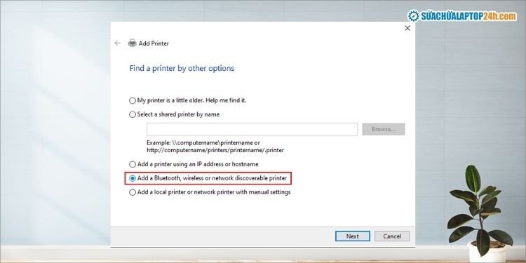 Các tùy chọn kết nối máy in thủ công trên Windows 10 khi không tìm thấy tự động