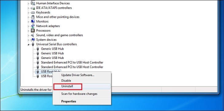 Gỡ bỏ driver USB cũ bị lỗi trên máy tính