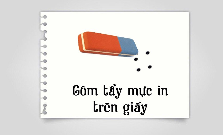 Sử dụng gôm tẩy chuyên dụng để xóa mực bút bi trên hóa đơn