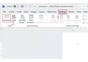 Giao diện nhập địa chỉ người gửi và nhận khi in bì thư Word 2010