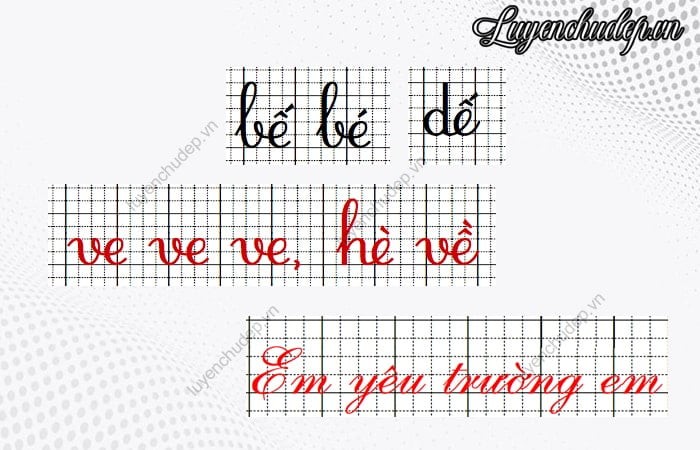Hướng dẫn cách nối chữ e thường và E hoa với các chữ khác