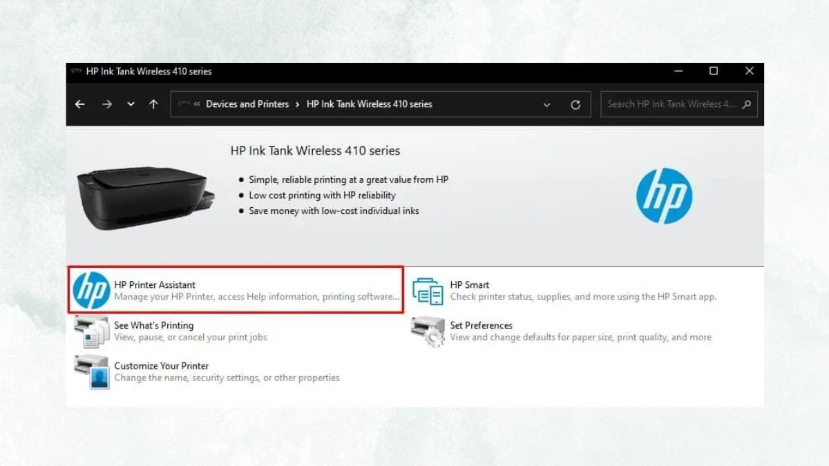 Mở HP Printer Assistant để sử dụng chức năng quét