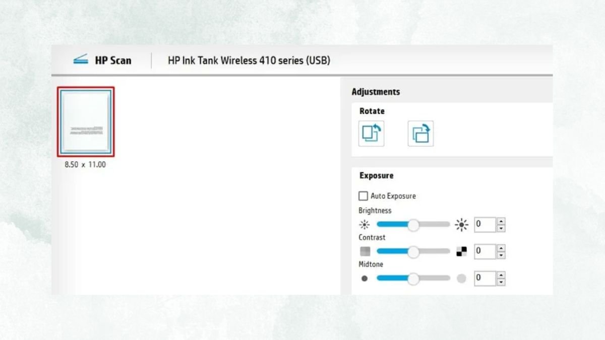 Xem trước hình thu nhỏ sau khi quét tài liệu trên máy in HP