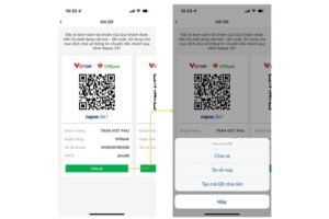 Mã QR code hiển thị trên điện thoại sẵn sàng để lưu và in