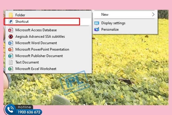 Tạo shortcut mới trên màn hình Desktop Windows 10