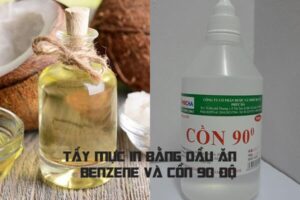 Hình ảnh minh họa cách tẩy mực in trên vải bằng dầu ăn và cồn