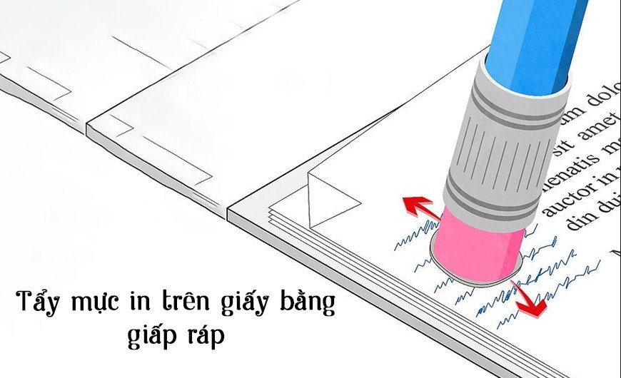 Chà nhẹ mực in trên giấy bằng giấy nhám mịn