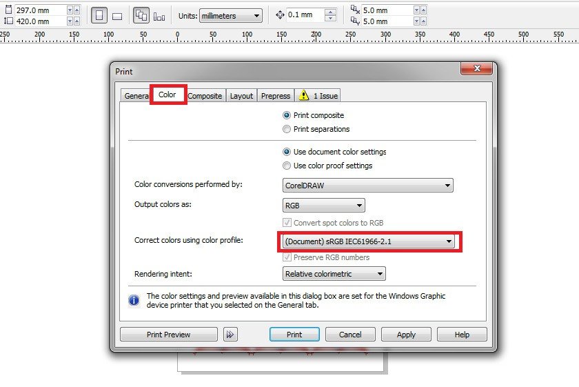 Tùy chọn cài đặt in ấn mặc định cho máy in màu