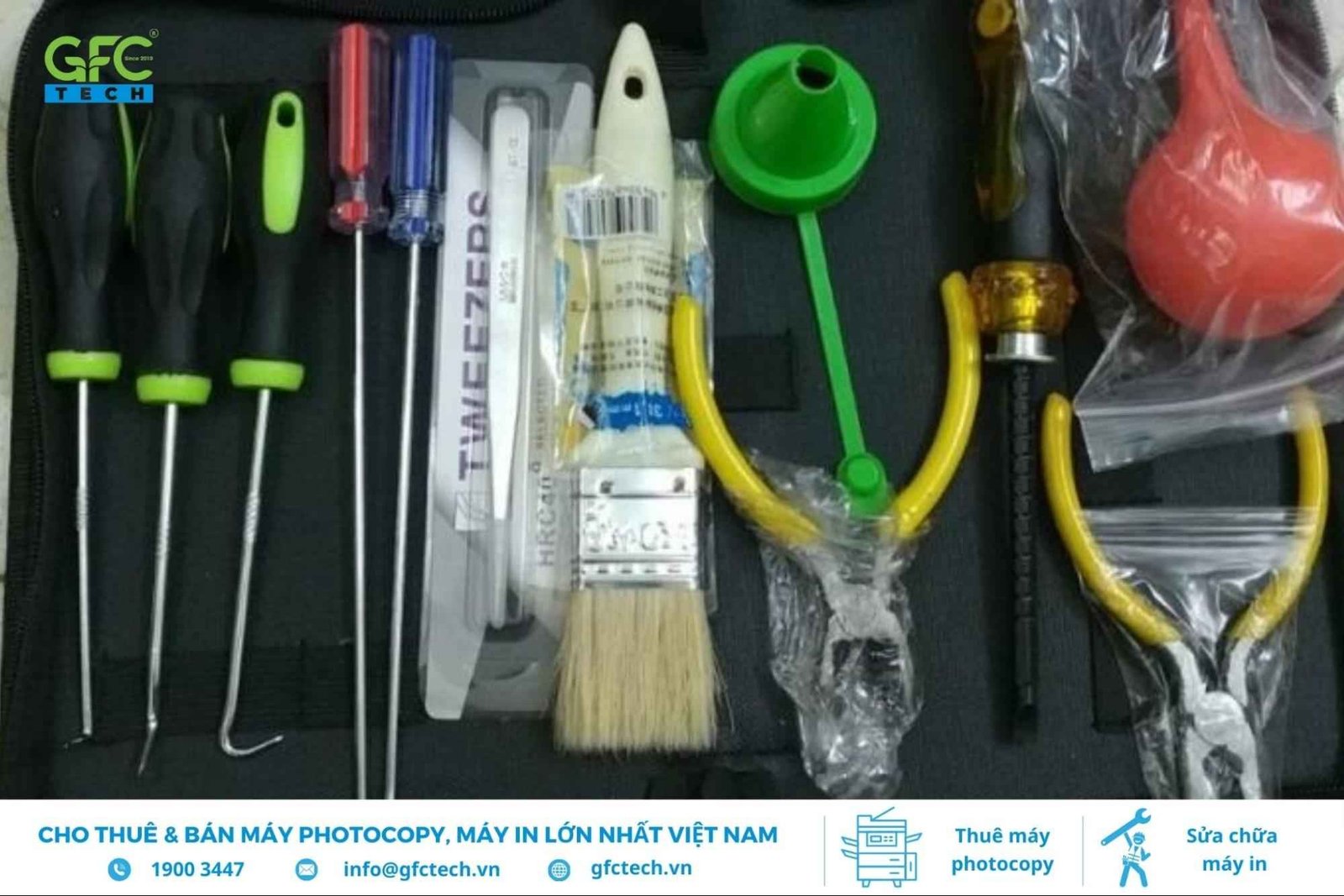 Bộ dụng cụ cơ bản để tự thay mực máy in Canon 6030