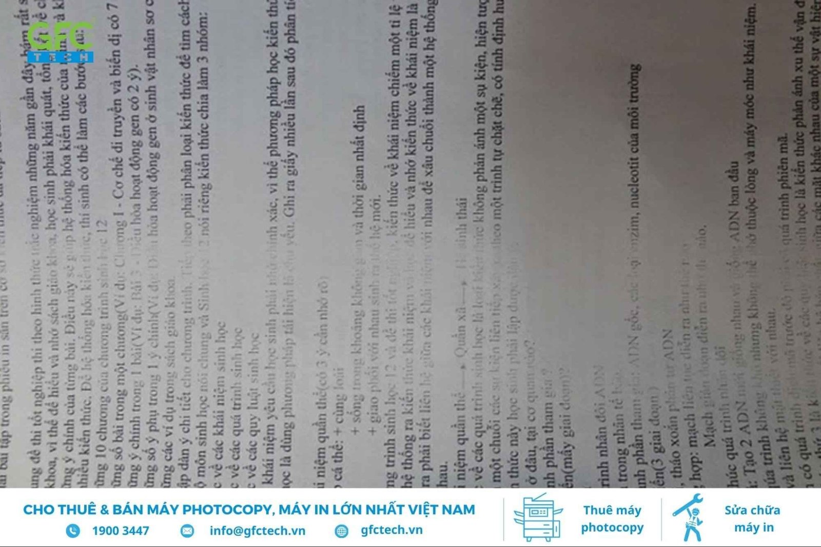 Bản in mờ có vệt trắng do hết mực máy in Canon 6030