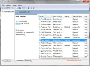 Hướng dẫn mở cửa sổ Services.msc tìm dịch vụ Print Spooler trên Windows