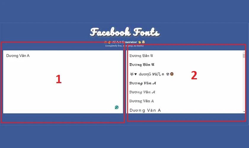 Website LingoJam giúp tạo font chữ đa dạng cho Messenger