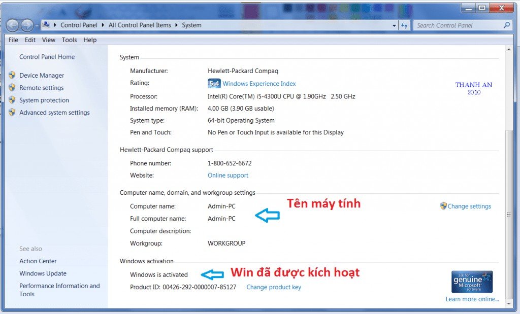 Xem tên máy tính chủ Windows để kết nối máy in chia sẻ qua mạng LAN