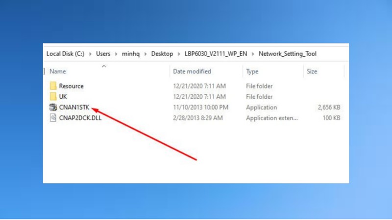 Giao diện cửa sổ mở file cài đặt CNAN1STK.exe