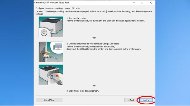 Kết nối máy in Canon 6030W với máy tính bằng cáp USB