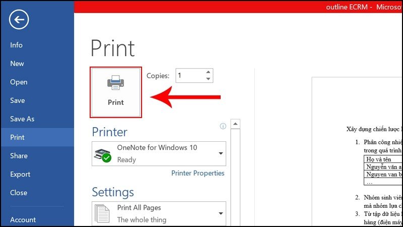 Hoàn tất cài đặt và nhấn in 2 mặt trên máy in Brother