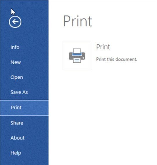 Mở tài liệu và chọn in
