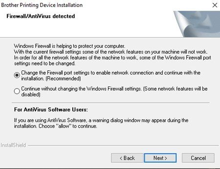 Cấu hình cài đặt tường lửa (firewall) cho máy in Brother trong mạng