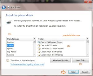 Chạy file Setup.exe để bắt đầu quá trình cài đặt driver máy in cho Windows 8